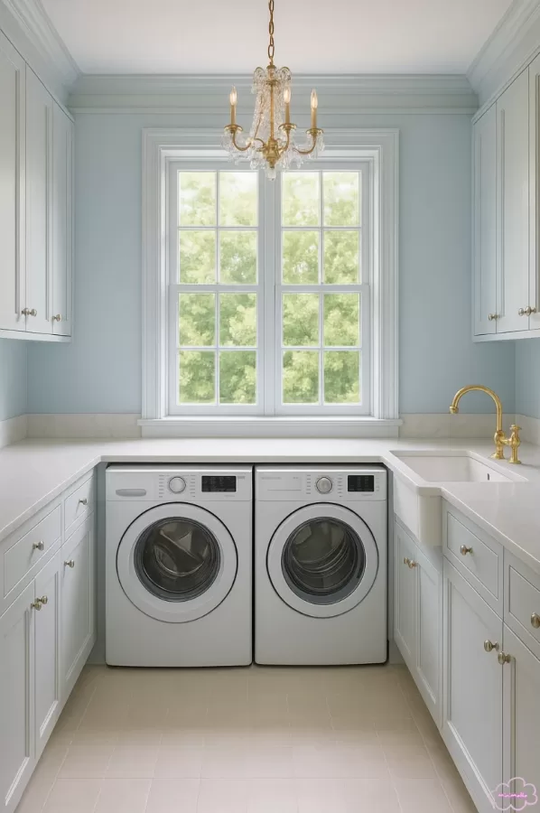 Old Money aesthetic laundry room