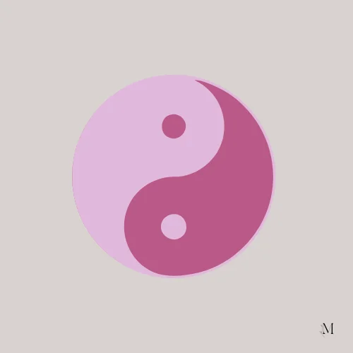 feminine energy and masculine energy represented by the yin and yang taoist symbol