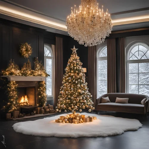 old money christmas tree gold accents