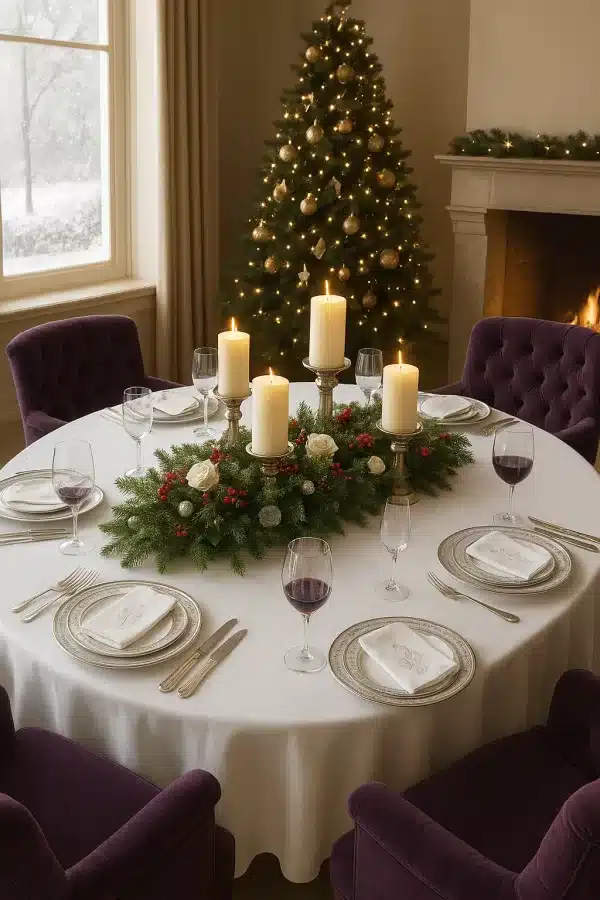 silver christmas table centerpiece