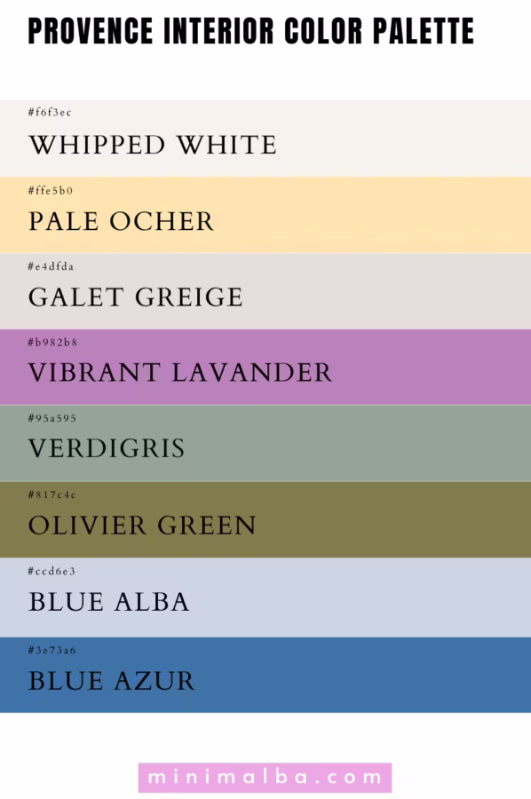 provence interior color palette